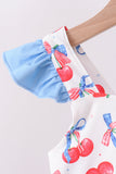 Blue cherry print 2pc ruffle swimsuit - Aaria Tees Aaria Tees