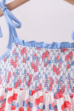 Blue cherry smocked ruffle shorts set - Aaria Tees Aaria Tees