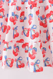 Blue cherry smocked tiered mom&me dress - Aaria Tees Aaria Tees