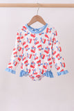 Blue cherry print rashguard - Aaria Tees Aaria Tees