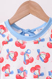 Blue cherry print rashguard - Aaria Tees Aaria Tees
