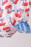 Blue cherry print rashguard - Aaria Tees Aaria Tees