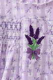 Lavender floral smocked ruffle bubble - Aaria Tees Aaria Tees