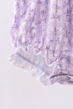 Lavender floral smocked ruffle bubble - Aaria Tees Aaria Tees
