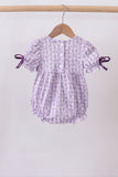 Lavender floral smocked ruffle bubble - Aaria Tees Aaria Tees