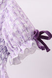 Lavender floral smocked ruffle bloomer set - Aaria Tees Aaria Tees