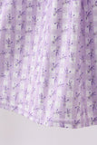Lavender floral smocked ruffle dress Aaria Tees