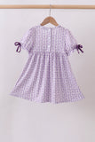 Lavender floral smocked ruffle dress Aaria Tees