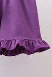 Lavender floral smocked ruffle shorts set Aaria Tees