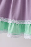 Purple lace rainbow ruffle dress Aaria Tees