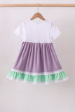 Purple lace rainbow ruffle dress Aaria Tees