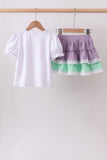 Purple lace rainbow ruffle skorts set - Aaria Tees Aaria Tees