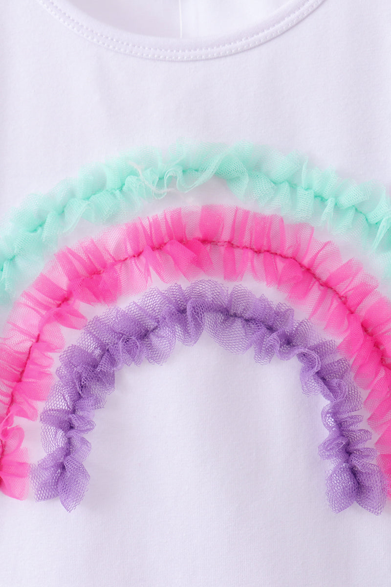 Purple lace rainbow ruffle skorts set - Aaria Tees Aaria Tees