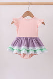 Purple lace rainbow ruffle bubble Aaria Tees