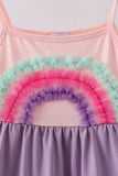 Purple lace rainbow tiered dress - Aaria Tees Aaria Tees