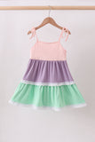 Purple lace rainbow tiered dress - Aaria Tees Aaria Tees