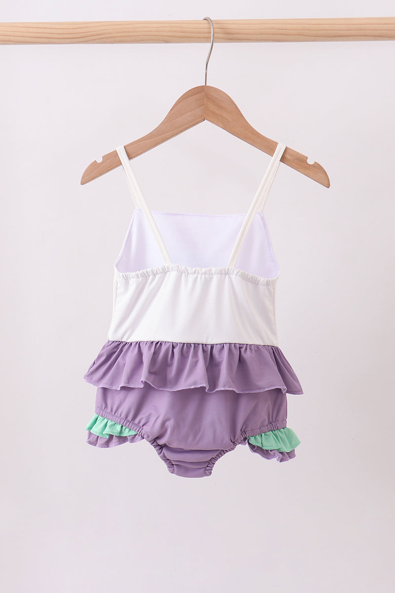 Purple lace rainbow ruffle one-piece swimsuit - Aaria Tees Aaria Tees