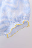 Blue lemon embroidery seersucker bloomer set - Aaria Tees Aaria Tees