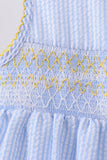 Blue lemon embroidery seersucker dress - Aaria Tees Aaria Tees