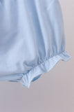 Blue flag smocked ruffle bloomer set Aaria Tees