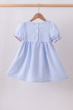 Blue flag smocked ruffle dress - Aaria Tees Aaria Tees