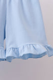 Blue flag smocked ruffle shorts set - Aaria Tees Aaria Tees