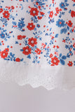 Blue floral lace smocked bloomer set - Aaria Tees Aaria Tees