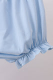 Blue floral lace smocked bloomer set - Aaria Tees Aaria Tees