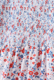 Blue floral smocked dress - Aaria Tees Aaria Tees