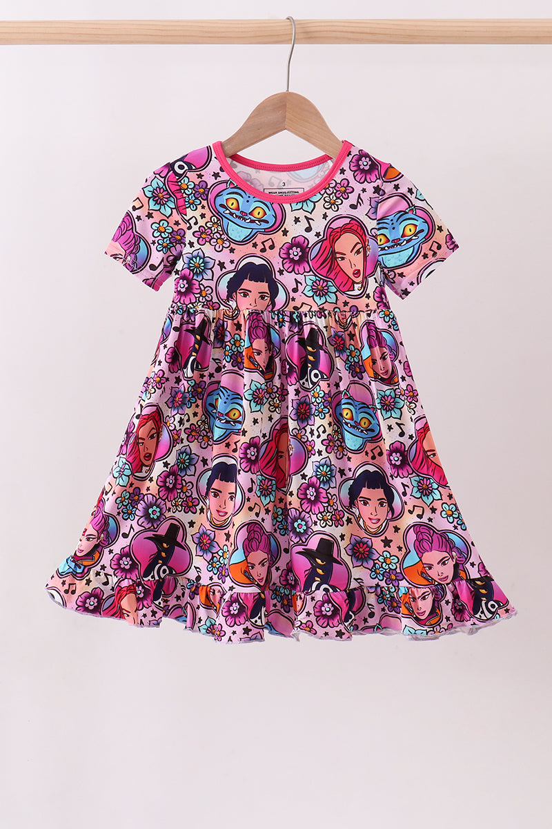 Purple character bamboo dress - Aaria Tees Aaria Tees