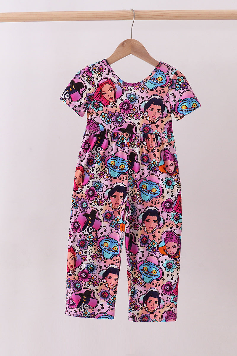Purple character bamboo jumpsuit - Aaria Tees Aaria Tees