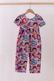 Purple character bamboo jumpsuit - Aaria Tees Aaria Tees
