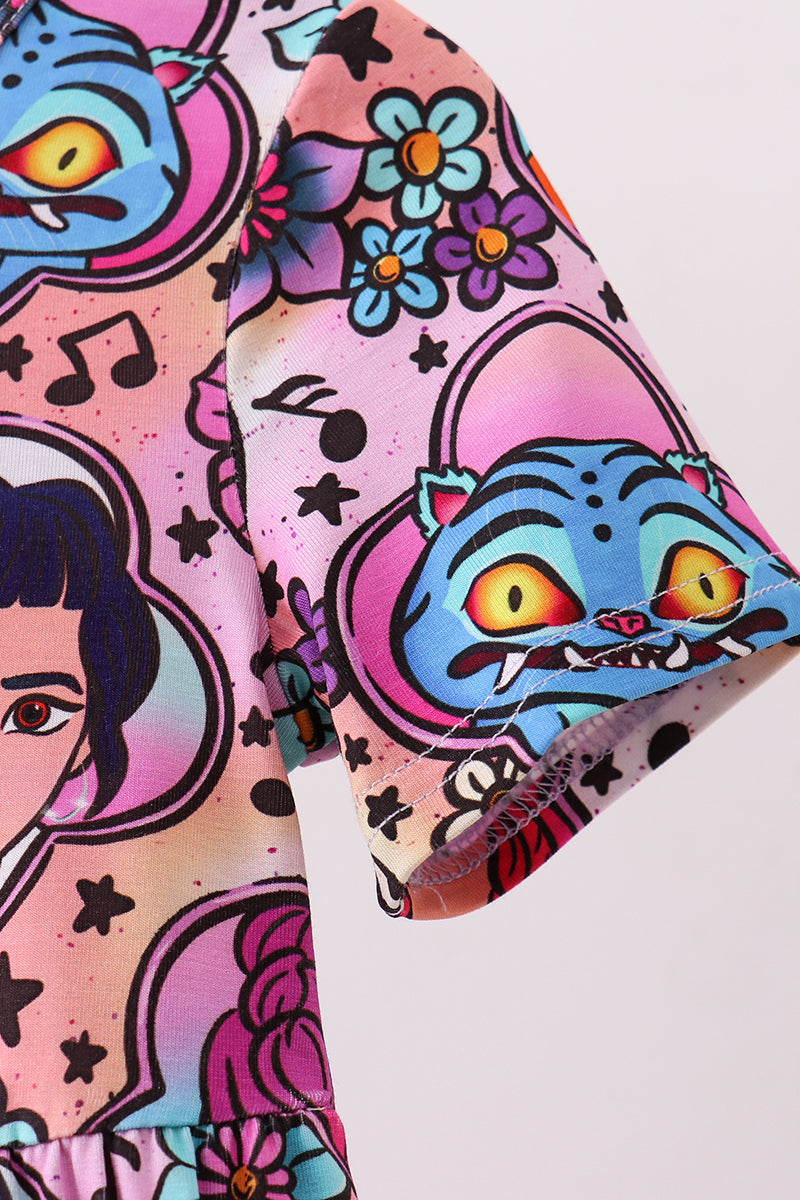 Purple character bamboo jumpsuit - Aaria Tees Aaria Tees