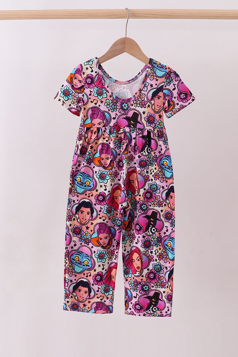 Purple character bamboo jumpsuit - Aaria Tees Aaria Tees