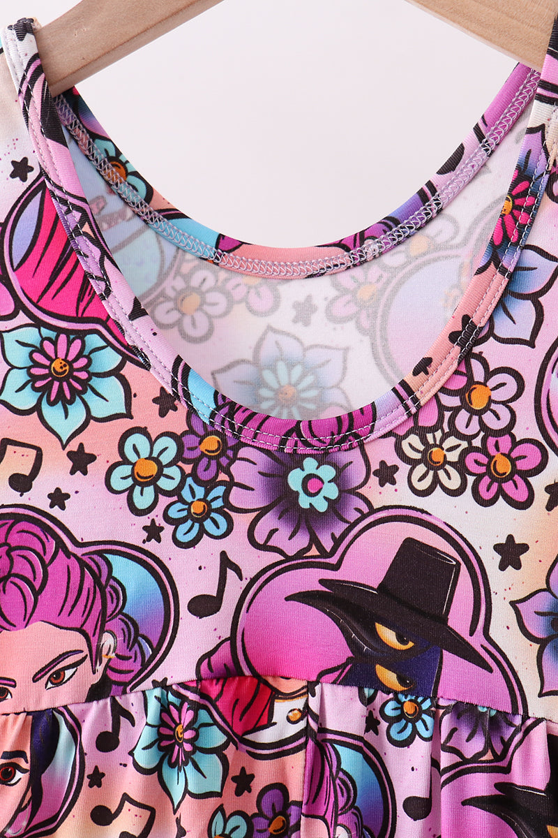 Purple character bamboo jumpsuit - Aaria Tees Aaria Tees