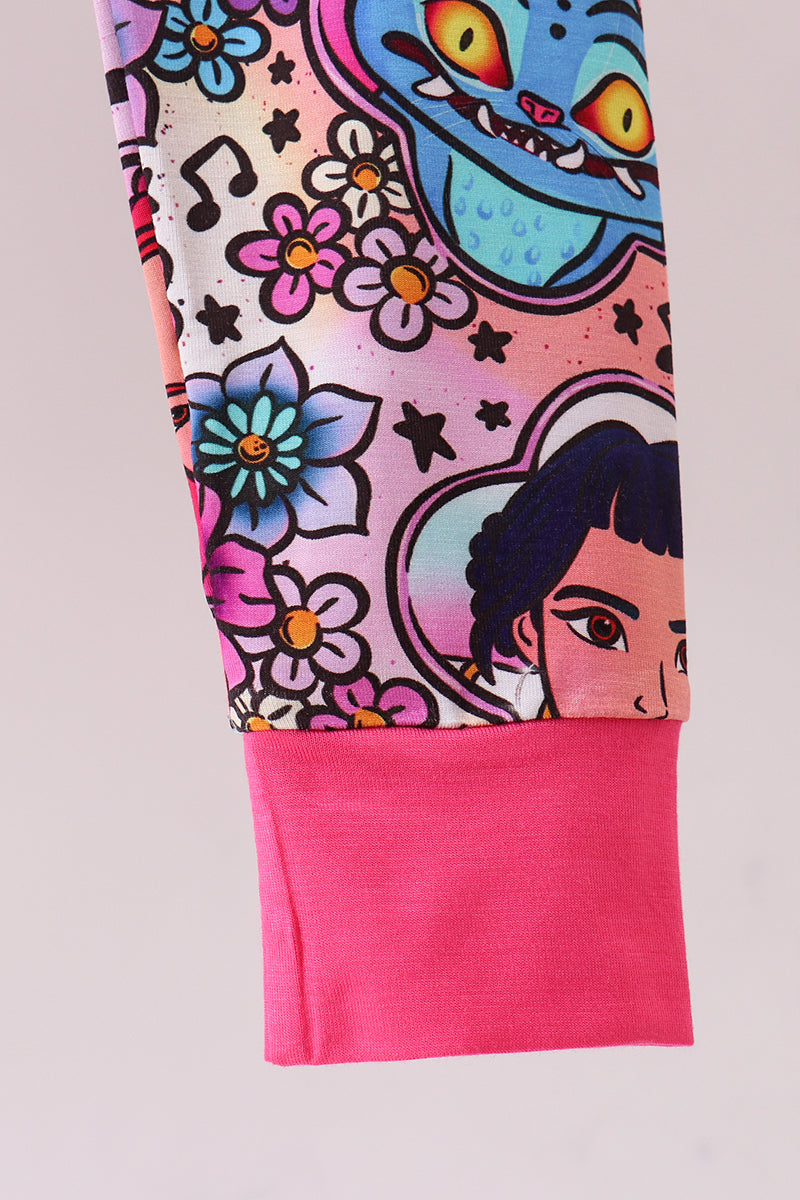 Purple character bamboo pajama pants set - Aaria Tees Aaria Tees