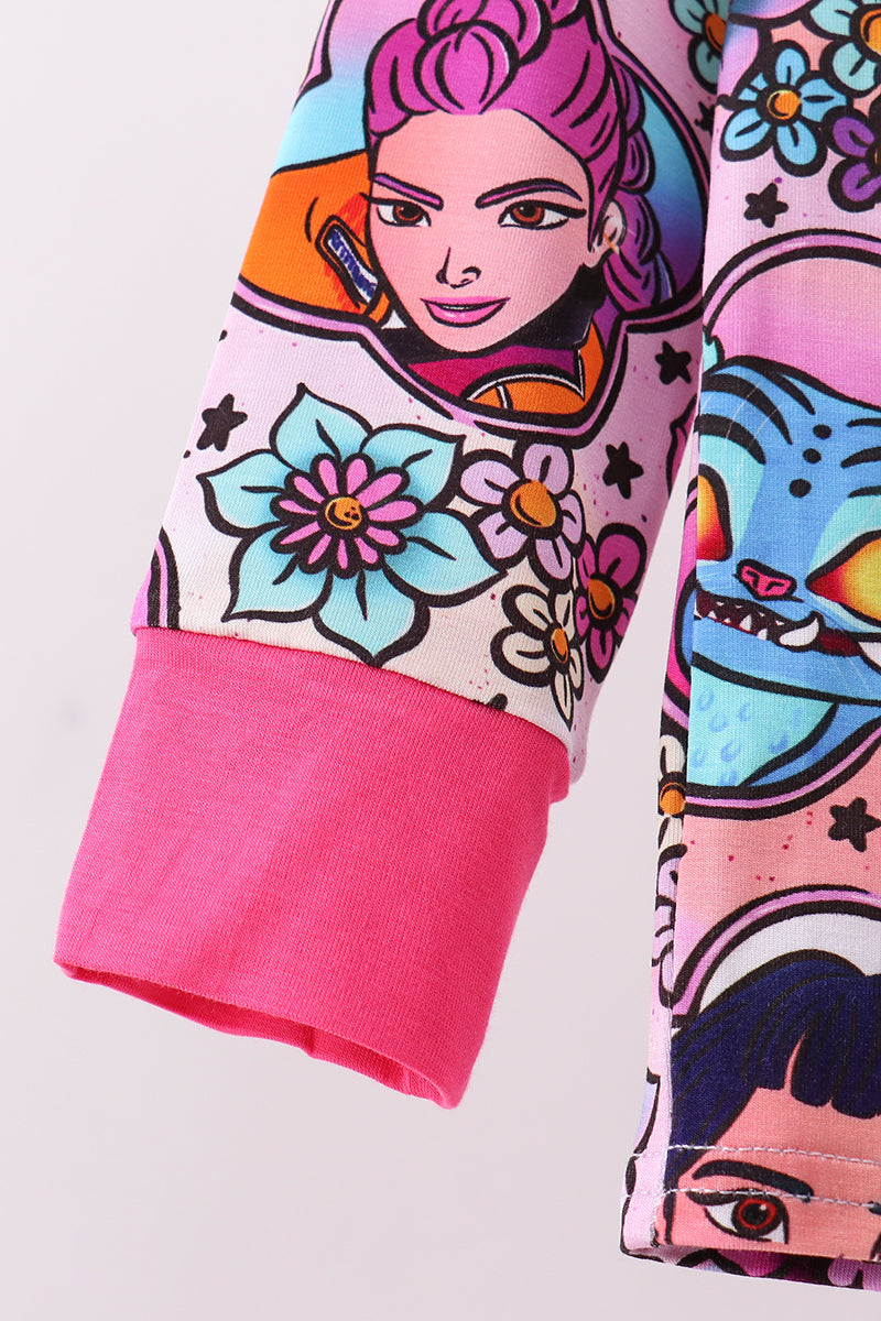 Purple character bamboo pajama pants set - Aaria Tees Aaria Tees