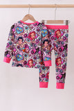Purple character bamboo pajama pants set - Aaria Tees Aaria Tees
