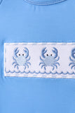 Blue crab embroidery stripe shorts swimsuit - Aaria Tees Aaria Tees