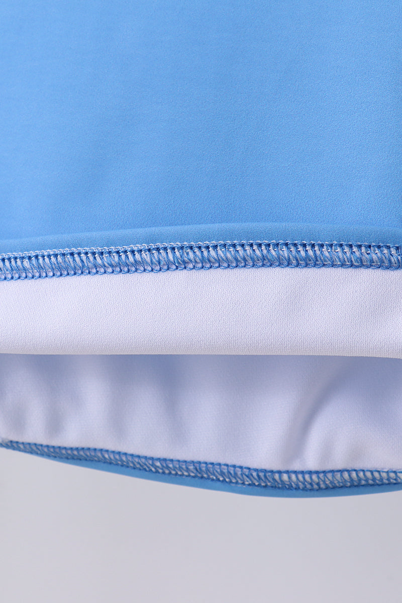 Blue crab embroidery stripe shorts swimsuit - Aaria Tees Aaria Tees