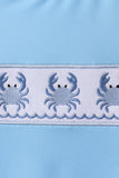 Blue crab embroidery one-piece swimsuit - Aaria Tees Aaria Tees