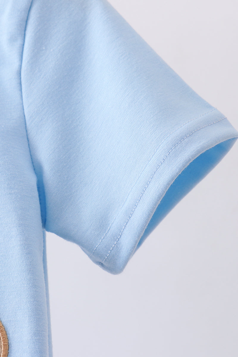 Blue puppy applique top - Aaria Tees Aaria Tees