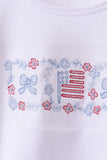 Blue flag smocked jacquard ruffle shorts set - Aaria Tees Aaria Tees