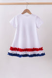 White bow sequin ruffle dress Aaria Tees