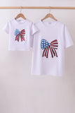 White bow sequin mom&me top Aaria Tees