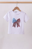White bow sequin mom&me top Aaria Tees