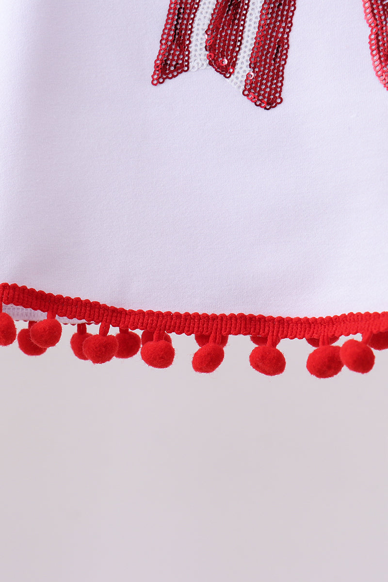 White bow sequin bloomer set - Aaria Tees Aaria Tees