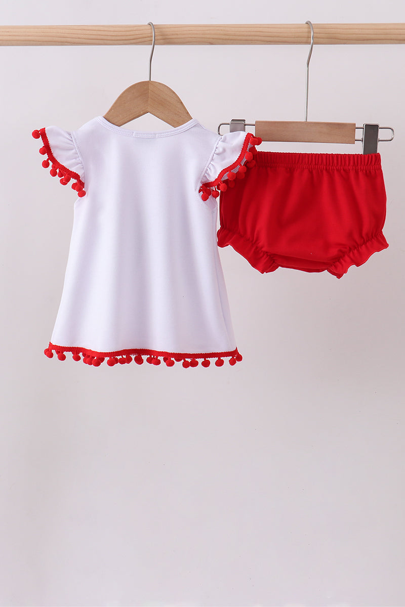 White bow sequin bloomer set - Aaria Tees Aaria Tees