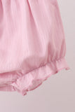 Pink fireworks flag smocked jacquard scalloped ruffle bloomer set Aaria Tees
