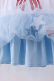 Blue bow star sequin tulle dress Aaria Tees